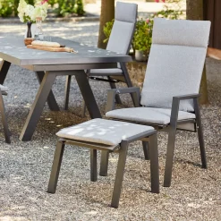 Gartenhocker*SIENA GARDEN Valencia Hocker | RANOTEX® dunkelgrau