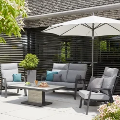 Loungemöbel*SIENA GARDEN Valencia Move Loungesofa | 2-Sitzer | RANOTEX® dunkelgrau