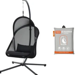 Hängesessel*SIENA GARDEN Yobaya Hängekorb-Set | Polyester Air-Mesh cool black