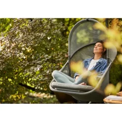 Hängesessel*SIENA GARDEN Yobaya Hängekorb-Set | Polyester Air-Mesh calm blue