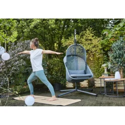Hängesessel*SIENA GARDEN Yobaya Hängekorb-Set | Polyester Air-Mesh calm blue
