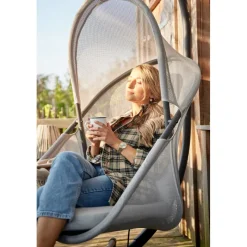 Hängesessel*SIENA GARDEN Yobaya Hängekorb-Set | Polyester Air-Mesh easy grey