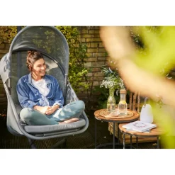 Hängesessel*SIENA GARDEN Yobaya Hängekorb-Set | Polyester Air-Mesh calm blue